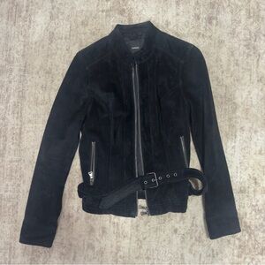 Express Black Suede Leather  Jacket